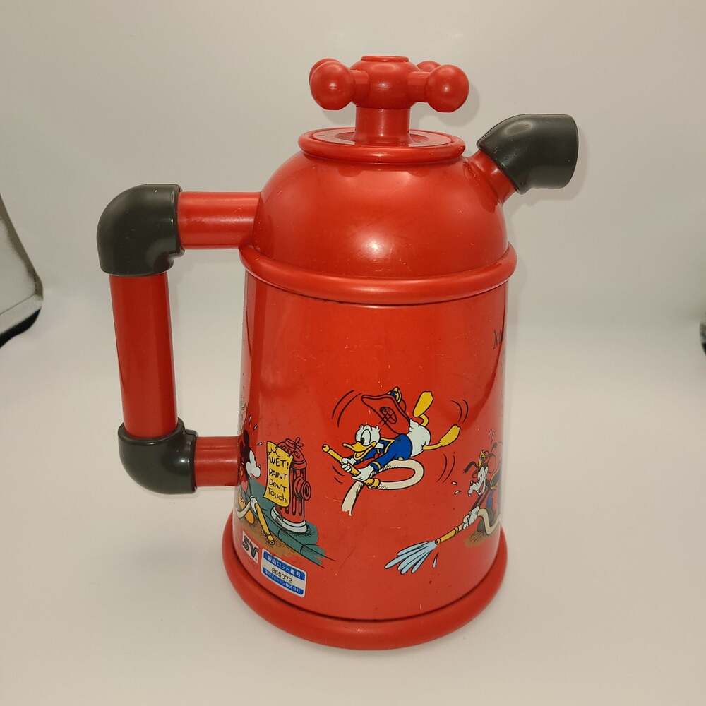 Vintage Zojirushi Disney Mickey & Friends Fire Fighters Red Vacuum Flask Carafe